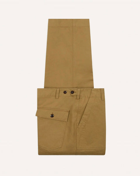 Drake's Tan Cotton Twill Fatigue Trouser