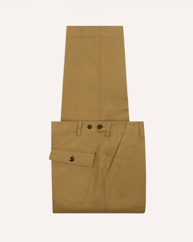Drake's Tan Cotton Twill Fatigue Trouser