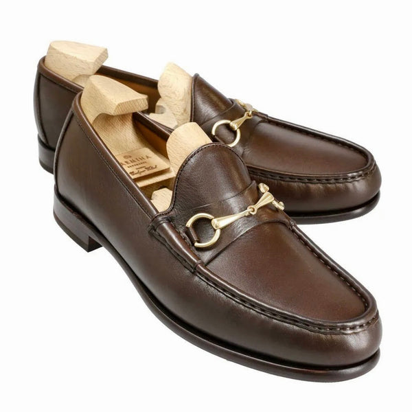 Carmina Shoemaker Horsebit Loafer in Brown Funchal Calf