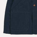 Drake's Navy Cotton-Linen Raglan Work Coat