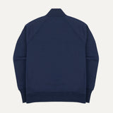 Drake's Navy Cotton Quarter Zip Sweatshirt