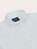 Drake's White Pinpoint Oxford Cotton Cloth Button-Down Shirt