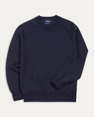 Drake's Navy Merino Crew Neck Jumper