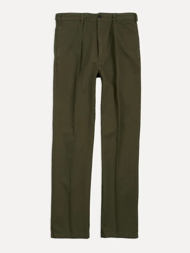 Drake's Olive Herringbone Cotton Games Trousers – Gentlemens