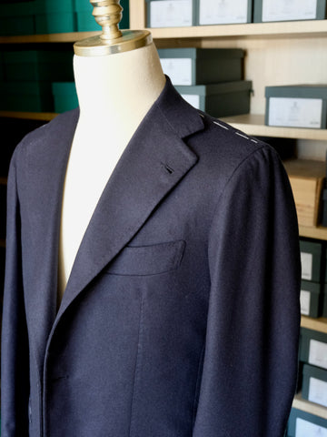 Orazio Luciano Sport Coat in Navy Flannel (Fox Brothers)