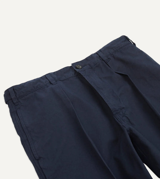Drake's Navy Cotton Canvas Games Trousers