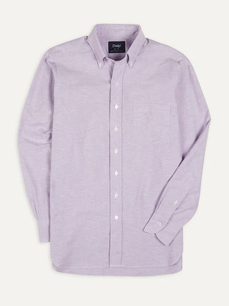 Drake's Lilac Cotton Oxford Cloth Button-Down Shirt