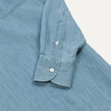 Drake's Stone Wash Cotton Chambray Button-Down Collar Popover Shirt