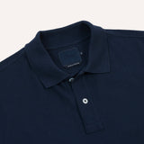 Drake's Dark Navy Piqué Cotton Polo Shirt