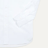 Drake's White Cotton Spread Collar Poplin Shirt