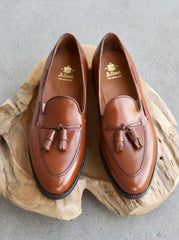 FULLY RESOLED Alden 662 Tassel Moccasin Loafer (Burnished Tan Calf) USA 12 A/C 662 - Tassel Loafer in Burnished Tan Calfskin – ALDEN SHOES main image 3