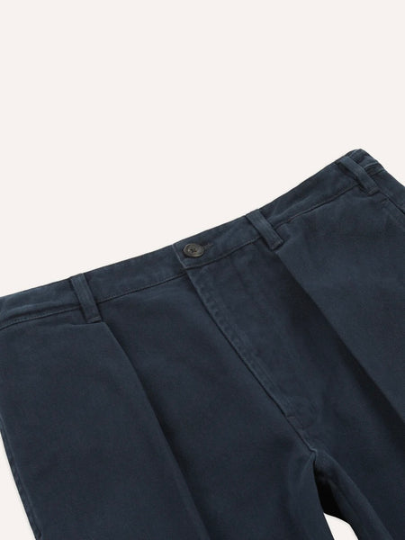 Drake's Navy Heavy Cotton Twill Games Trousers
