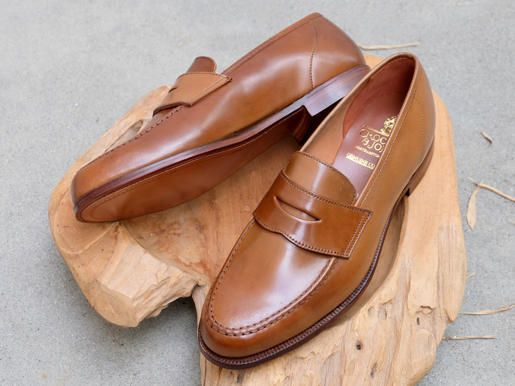 Crockett and Jones “Harvard II” Unlined Penny Loafer in Dark Brown