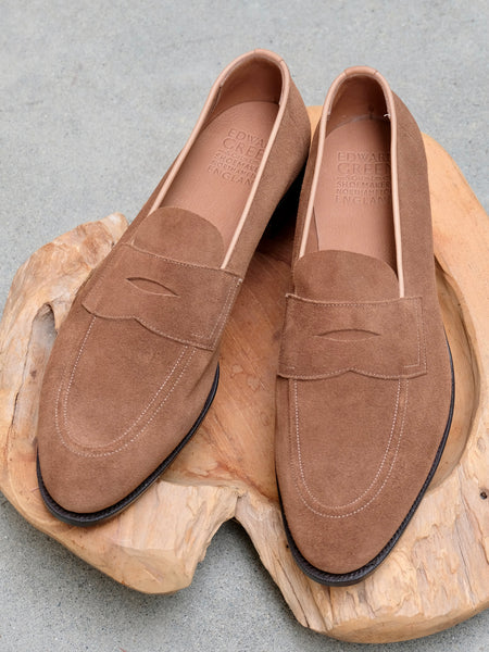 Edward Green Unlined Piccadilly in Raw Umber Suede