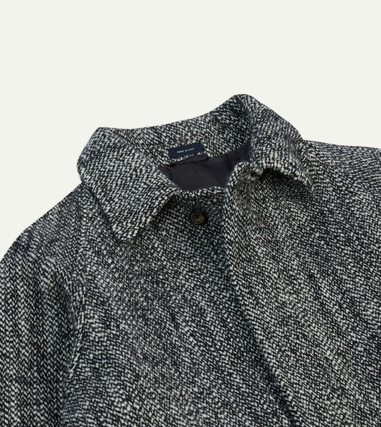 Drake's Salt and Pepper Wool Raglan Coat