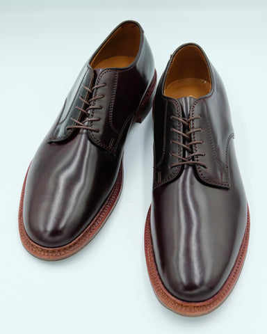 Alden Unlined Plain Toe Derby 'Dover' in Color 8 Shell Cordovan