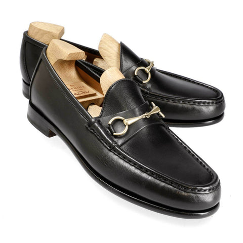 Carmina Shoemaker Horsebit Loafer in Black Funchal Calf