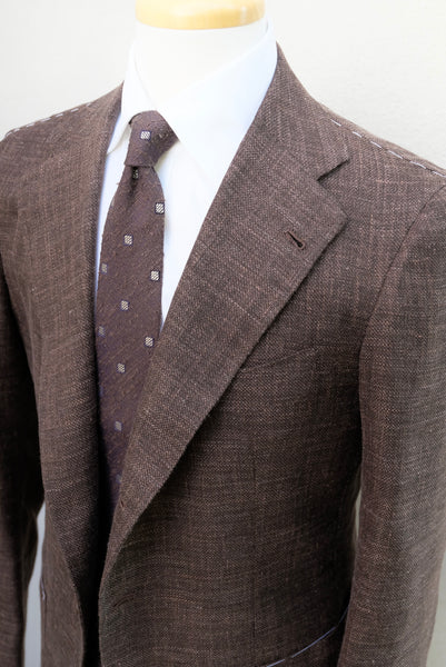 Orazio Luciano Jacket in Brown Wool/Silk/Linen
