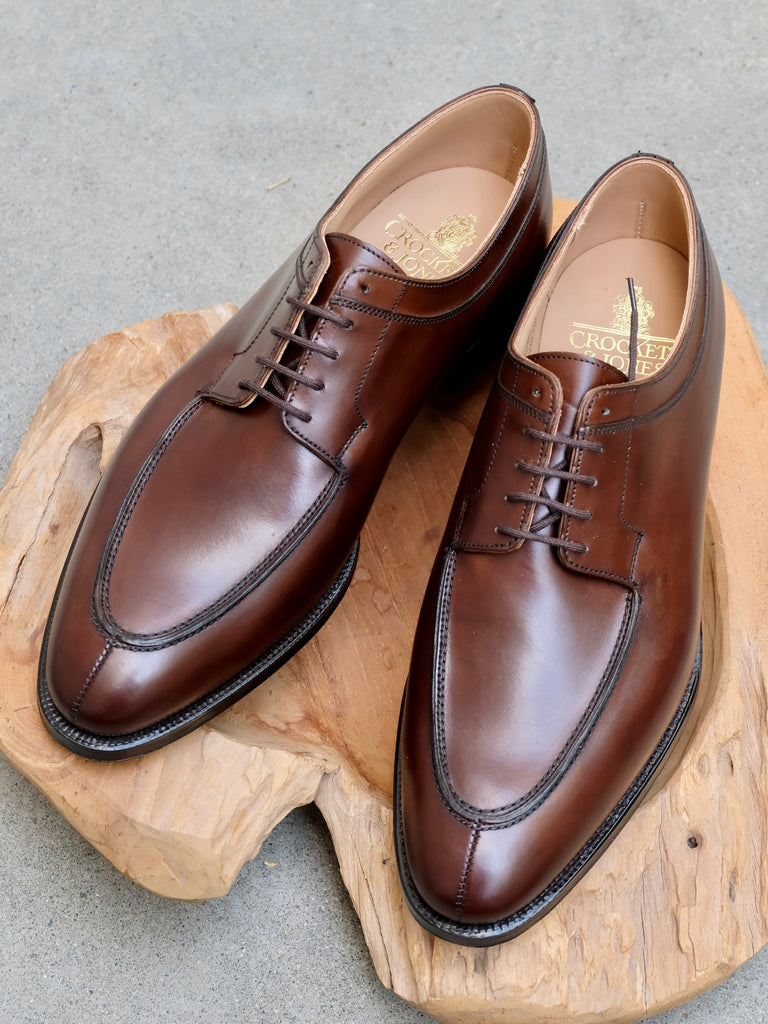 Crockett & Jones Hardwick Split Toe Derby in Dark Brown Burnished Calf Gentlemens Footwear Crockett & Jones Hardwick Split Toe Derby in Dark Brown Burnished Calf Gentlemens Footwear