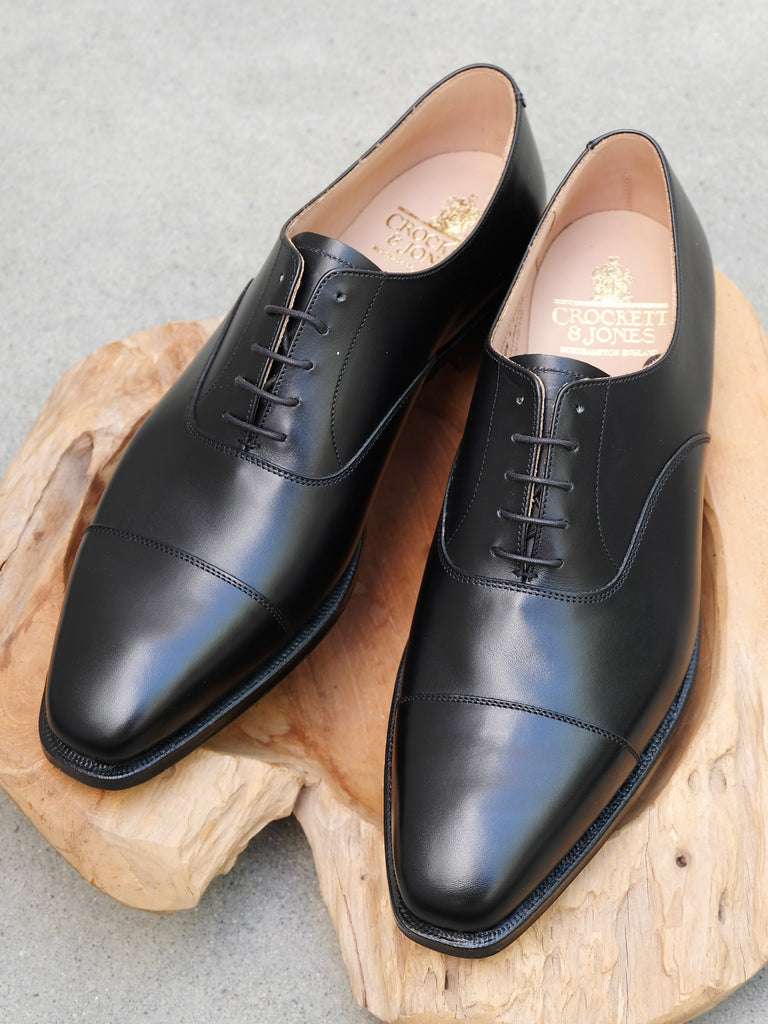 Crockett Jones Hallam Captoe Oxford in Black Calf Gentlemens