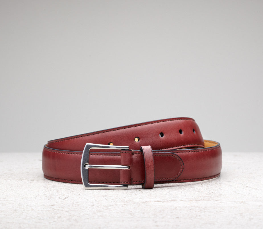 Edward Green Belt in Burgundy Calf Gentlemens Footwear Edward Green Belt in Burgundy Calf Gentlemens Footwear
