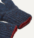 Drake's Navy Merino Wool Knitted Gloves