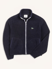 Drake's Navy Boucle Wool Zip Fleece Jacket – Gentlemens Footwear