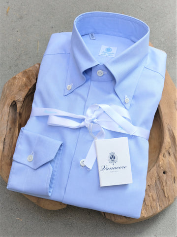 Vanacore Napoli Blue Oxford Button Down Dress Shirt