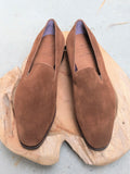 Carmina Shoemaker Wholecut Loafer in Snuff Suede