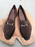 Carmina Shoemaker Horsebit Loafer in Chocolate Suede