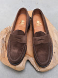 Alden Unlined Leisure Handsewn (LHS) Penny Loafer in Brown Suede