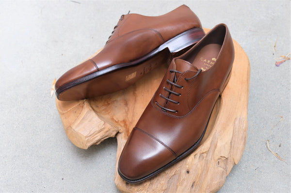 Carmina Shoemaker Captoe Oxford in Brown Calf