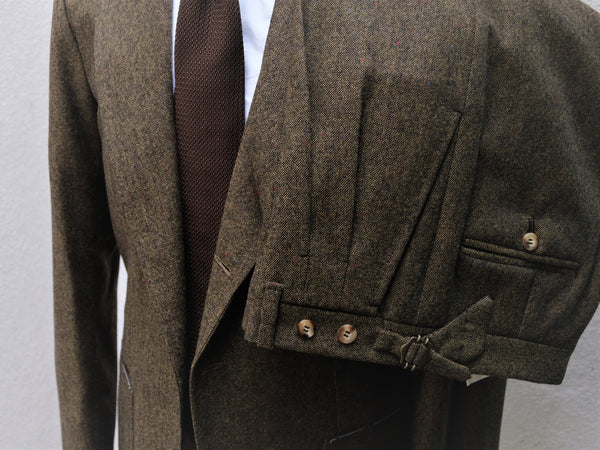 Orazio Luciano Suit in Olive Speckled Tweed