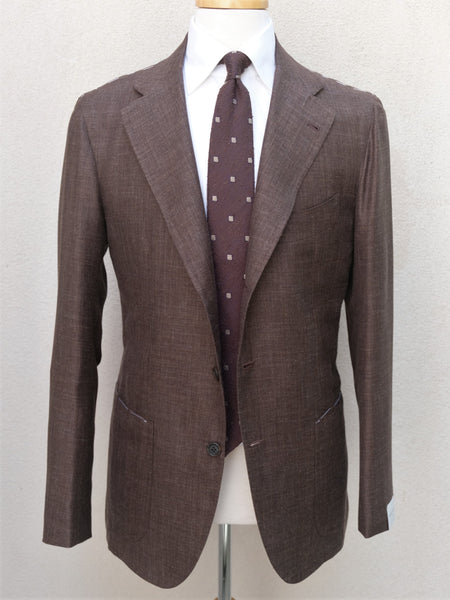 Orazio Luciano Jacket in Brown Wool/Silk/Linen (Caccioppoli Napoli)