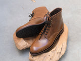 Carmina Shoemaker Plain Toe Boots in Bourbon Shell Cordovan