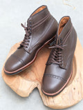Alden Perforated Cap Toe Boots in Loden Lady Calf