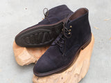 Carmina Shoemaker Jumper Boots in Navy Suede