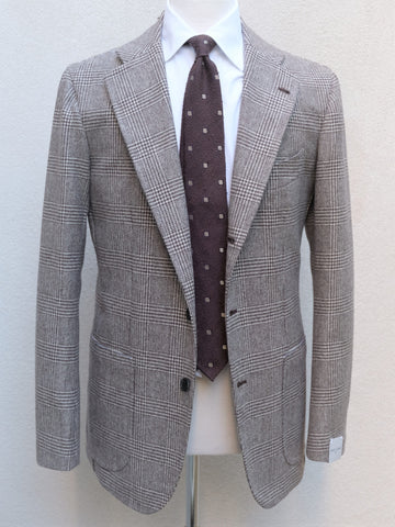 Orazio Luciano Jacket in Brown Prince of Wales Tweed (Fox Brothers)