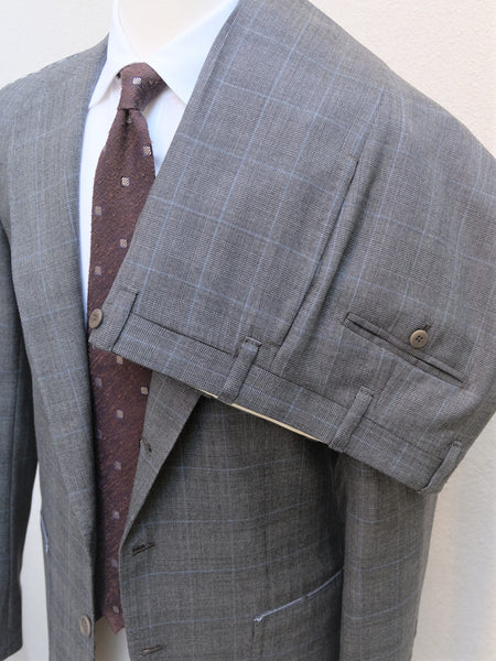 Orazio Luciano Suit in Grey/Blue Prince of Wales Fabric (Holland & Sherry)