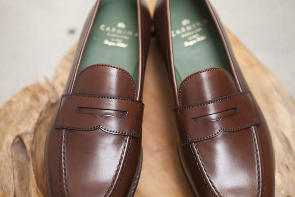 Carmina Shoemaker Penny Loafer in Brown Calf