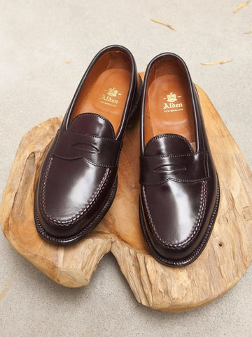 Alden LHS Penny Loafer in Color #8 Shell Cordovan
