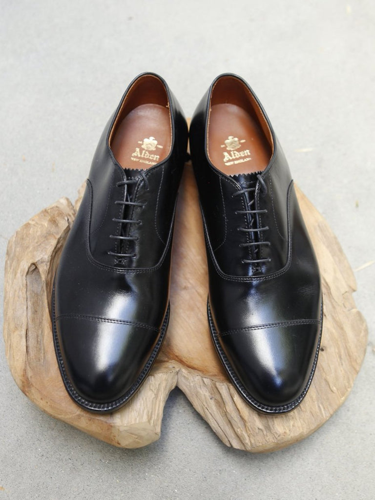 Alden Captoe Oxford in Black Calf Gentlemens Footwear Alden Captoe Oxford in Black Calf Gentlemens Footwear