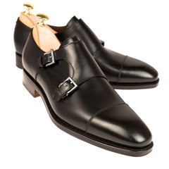 Carmina Shoemaker Double Monkstrap in Black Calf
