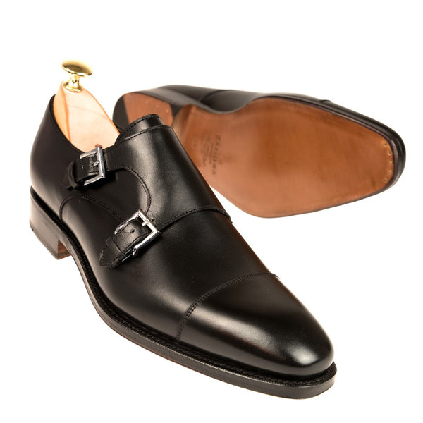 Carmina Shoemaker Double Monkstrap in Black Calf
