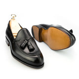 Carmina Shoemaker Tassel Loafer in Black Calf