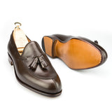 Carmina Shoemaker Tassel Loafer in Dark Brown Calf