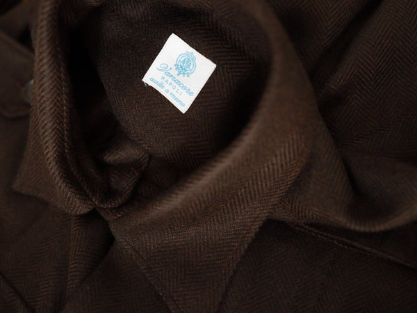 Vanacore Napoli Jacket in Burgundy Vicuna/Cashmere Herringbone