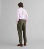 Drake's Pink Ticking Stripe Cotton Oxford Cloth Button-Down Shirt