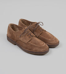 Drake's Tobacco Suede 'Chard' Moc-Toe Derby Shoe – Gentlemens Footwear