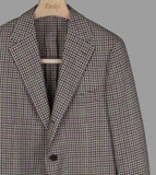 Drake's Brown, Navy and Green Overcheck Wool-Linen Jacket